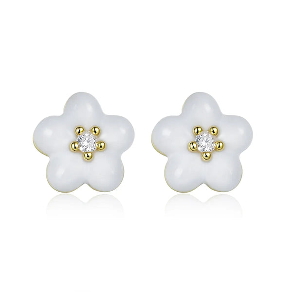 Anna Zuckerman Petit Daisy White Earrings
