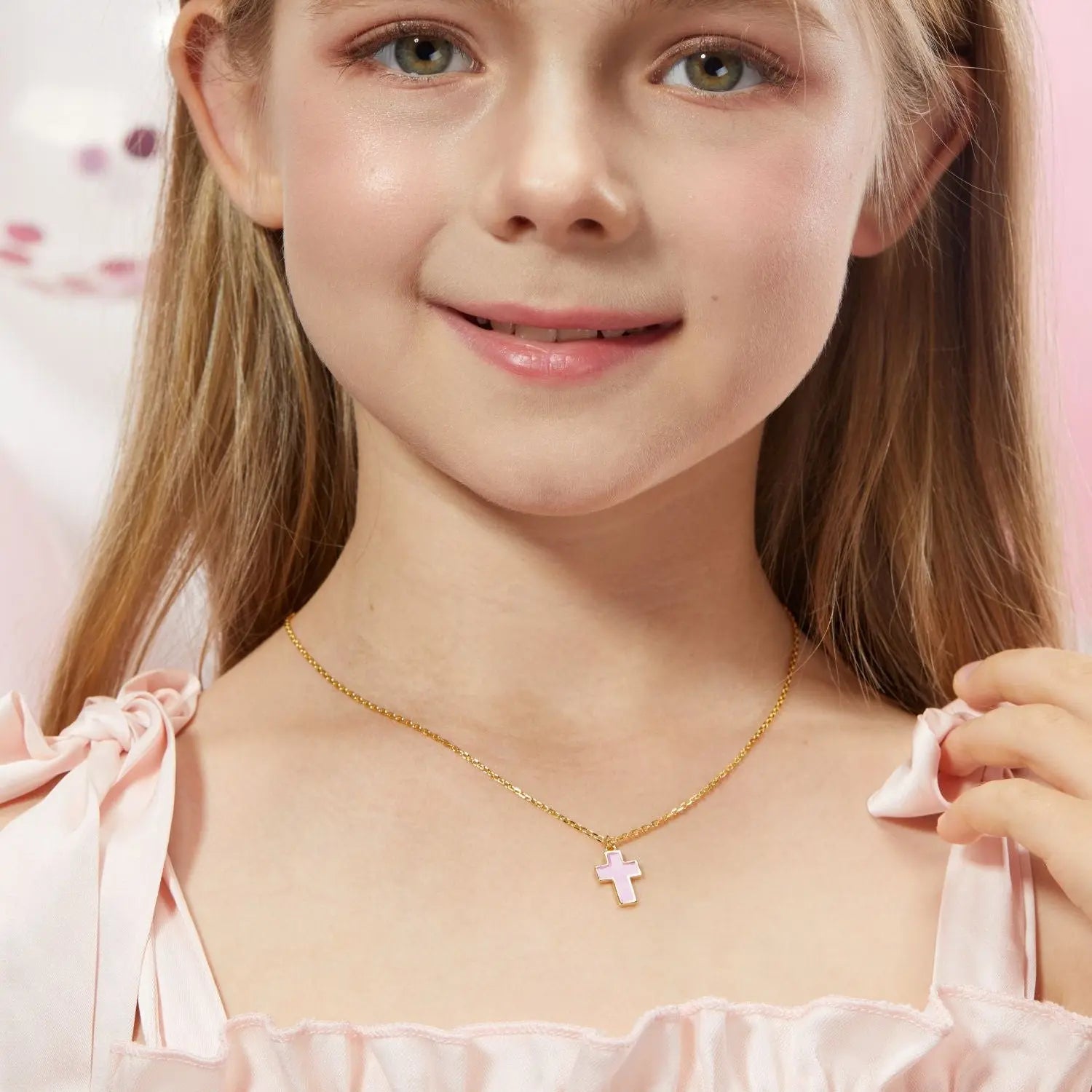 Petit Faith Necklace in Pink Anna Zuckerman