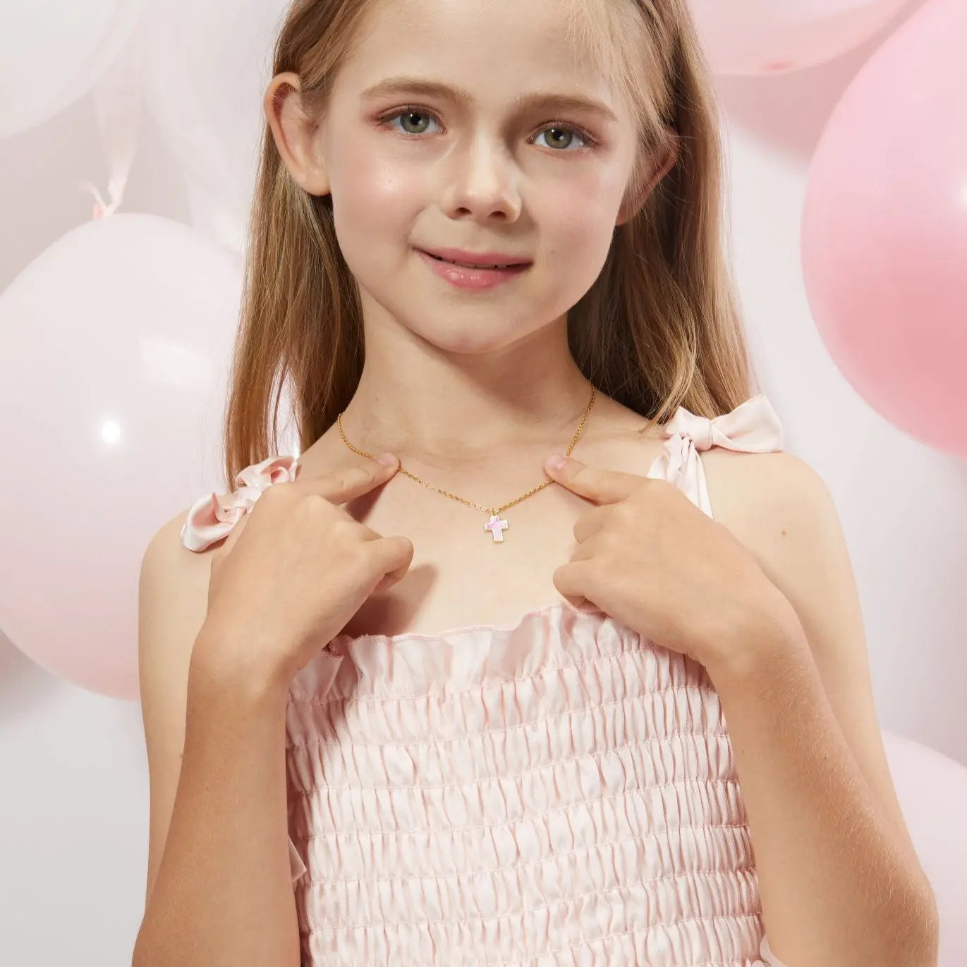 Petit Faith Necklace in Pink Anna Zuckerman