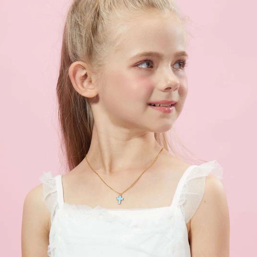 Petit Faith Necklace in Sky Blue Anna Zuckerman