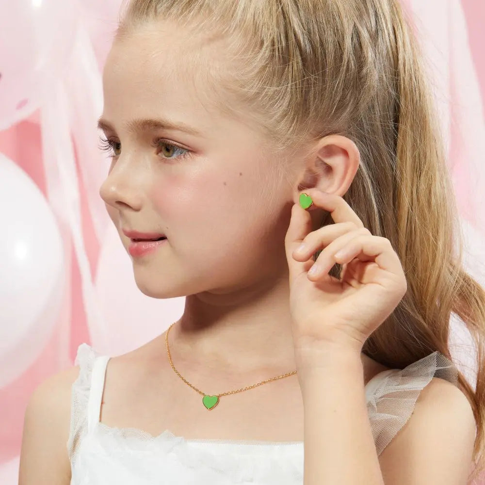 Petit Love Studs in Green Anna Zuckerman
