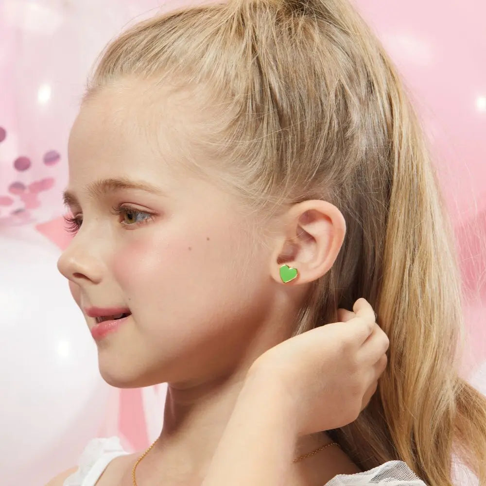 Petit Love Studs in Green Anna Zuckerman