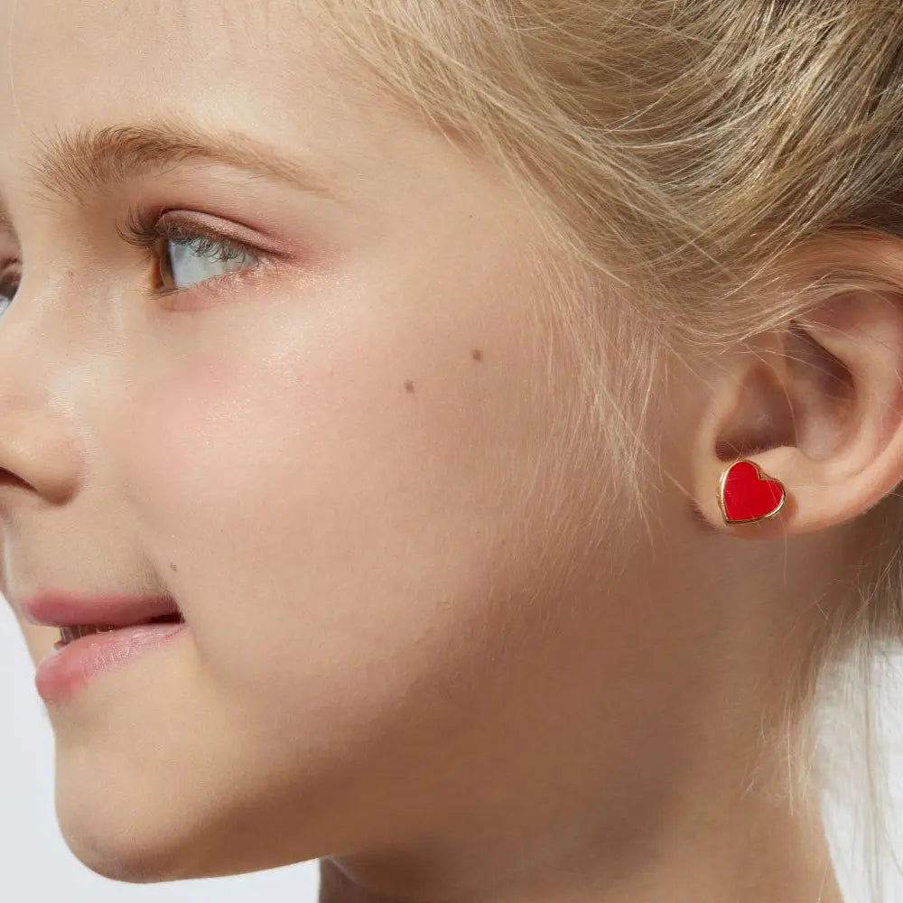 Petit Love Studs in Red Anna Zuckerman