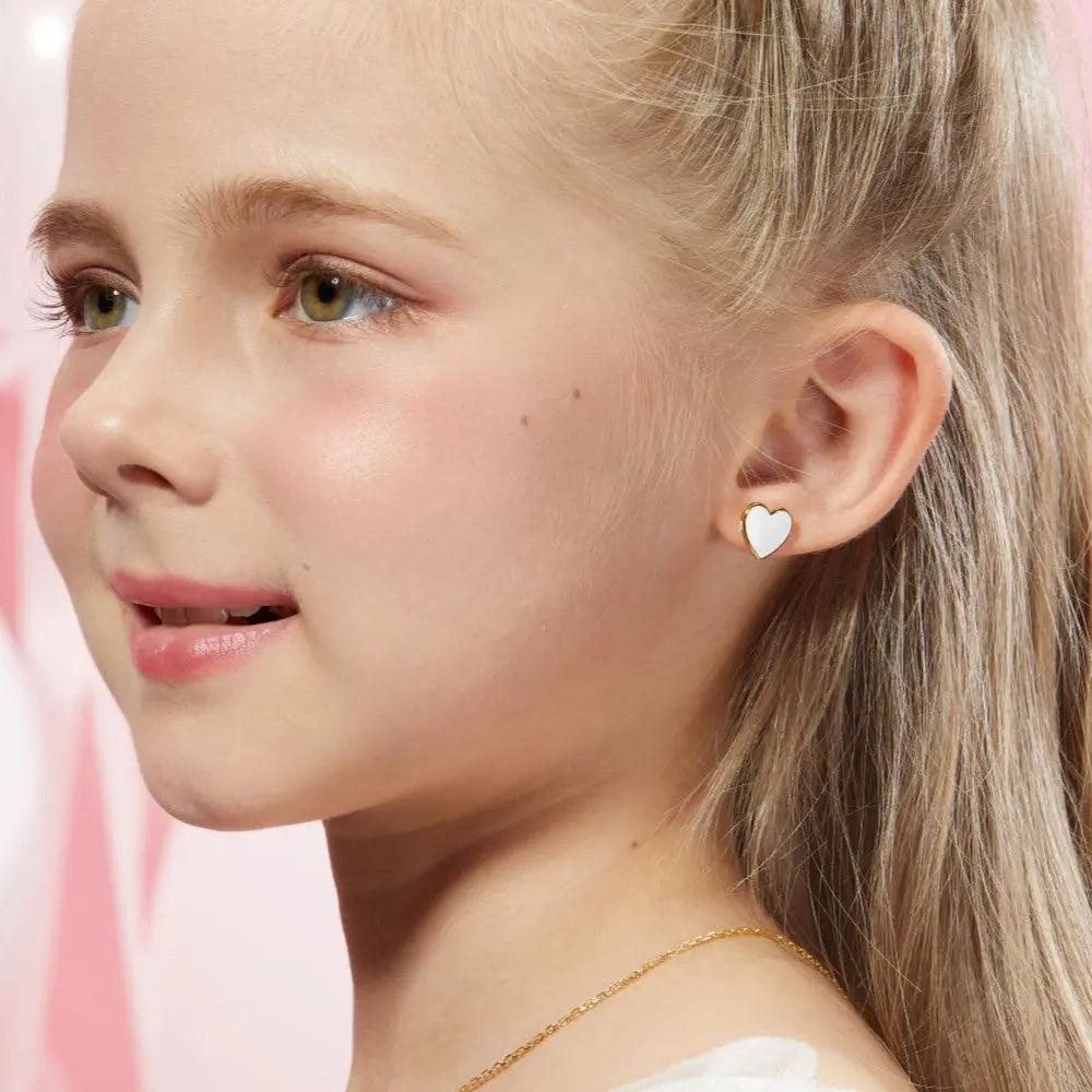 Petit Love Studs in White Anna Zuckerman