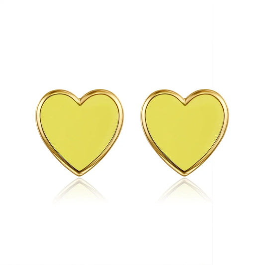 Petit Love Studs in Yellow Anna Zuckerman