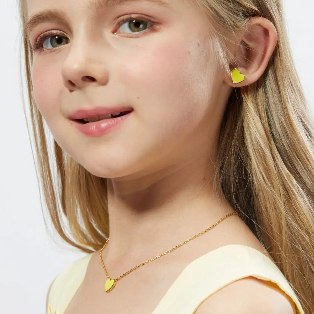 Petit Love Studs in Yellow Anna Zuckerman