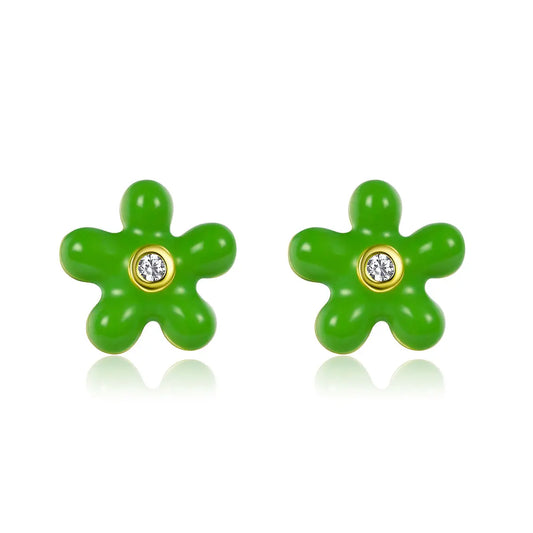 Petit Rosie Earrings in Green Anna Zuckerman