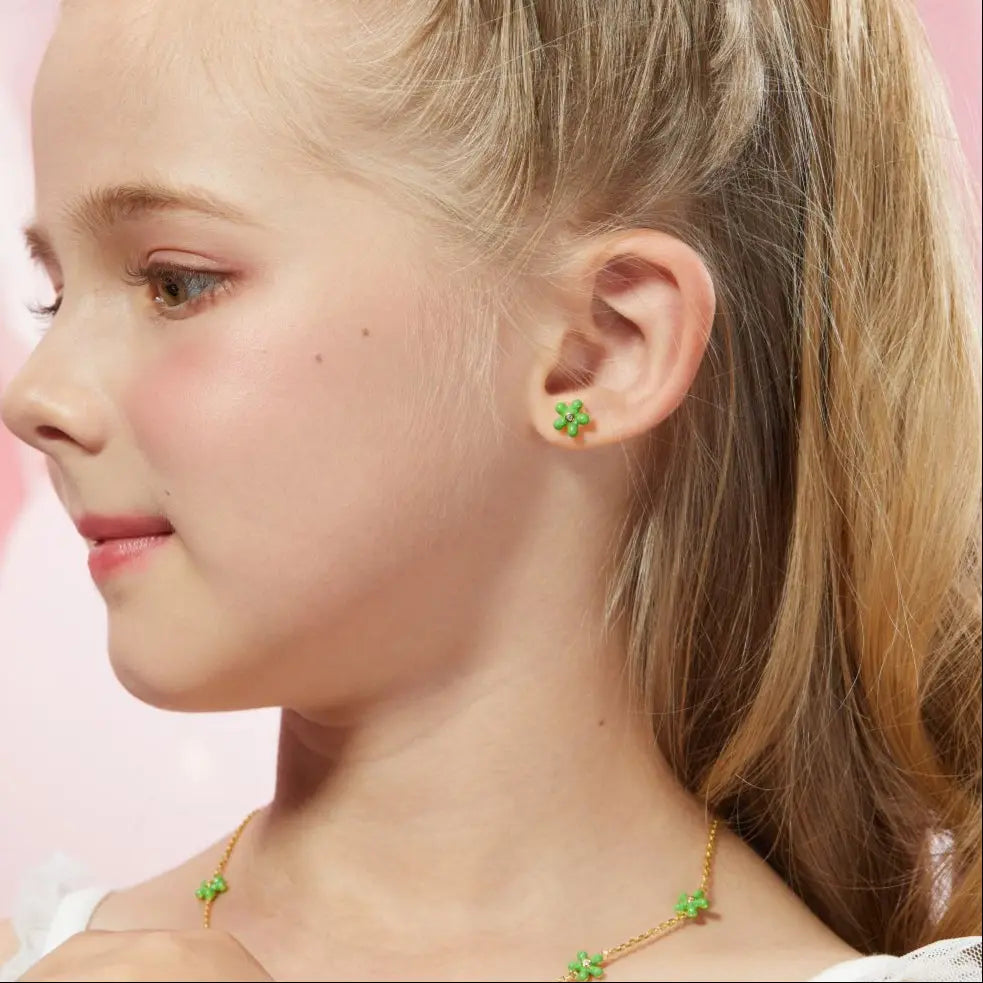 Petit Rosie Earrings in Green Anna Zuckerman