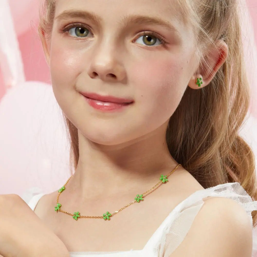 Petit Rosie Earrings in Green Anna Zuckerman