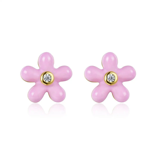 Petit Rosie Earrings in Pink Anna Zuckerman