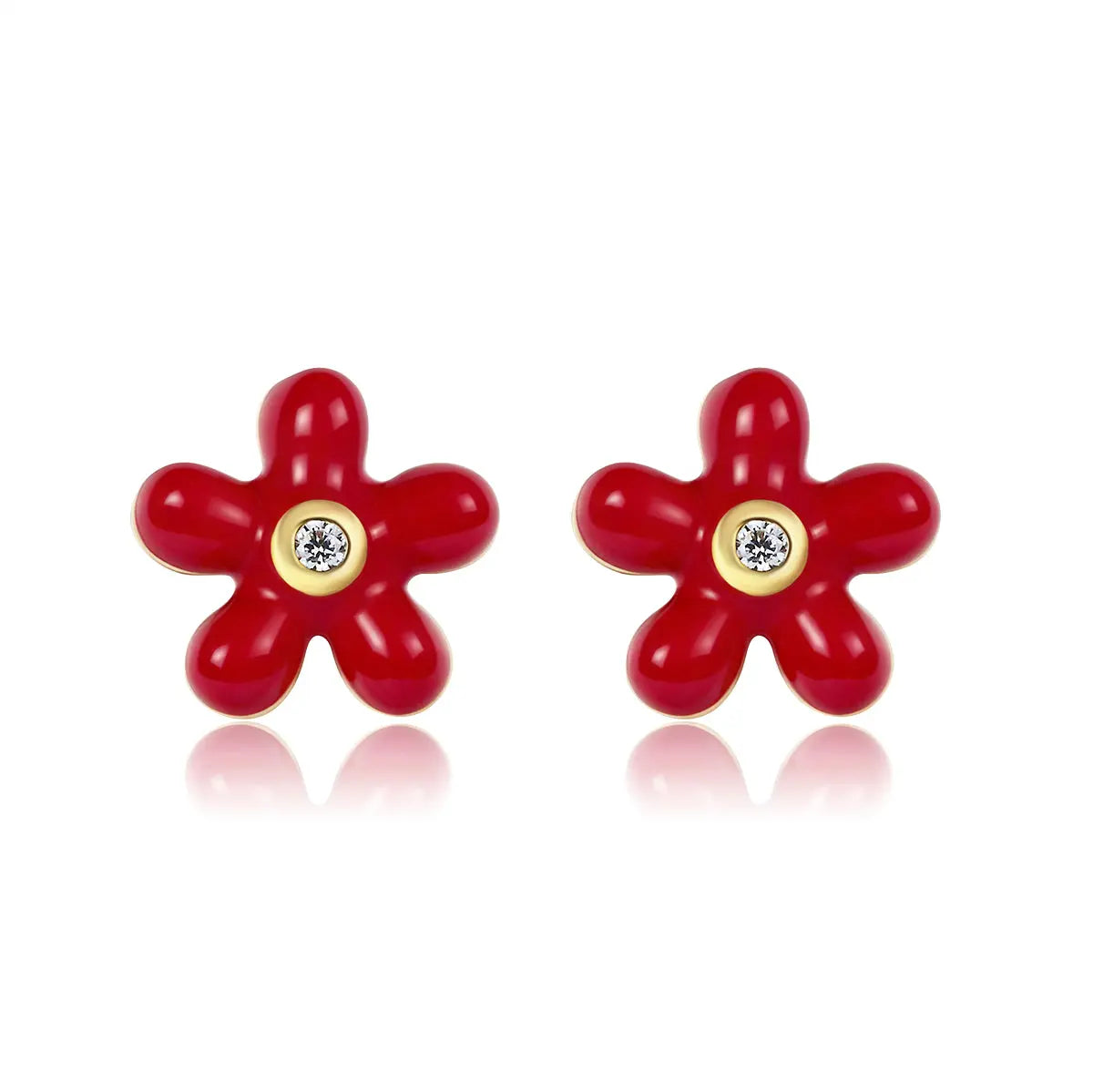 Petit Rosie Earrings in Red Anna Zuckerman