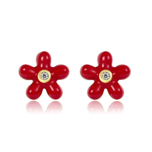 Petit Rosie Earrings in Red Anna Zuckerman