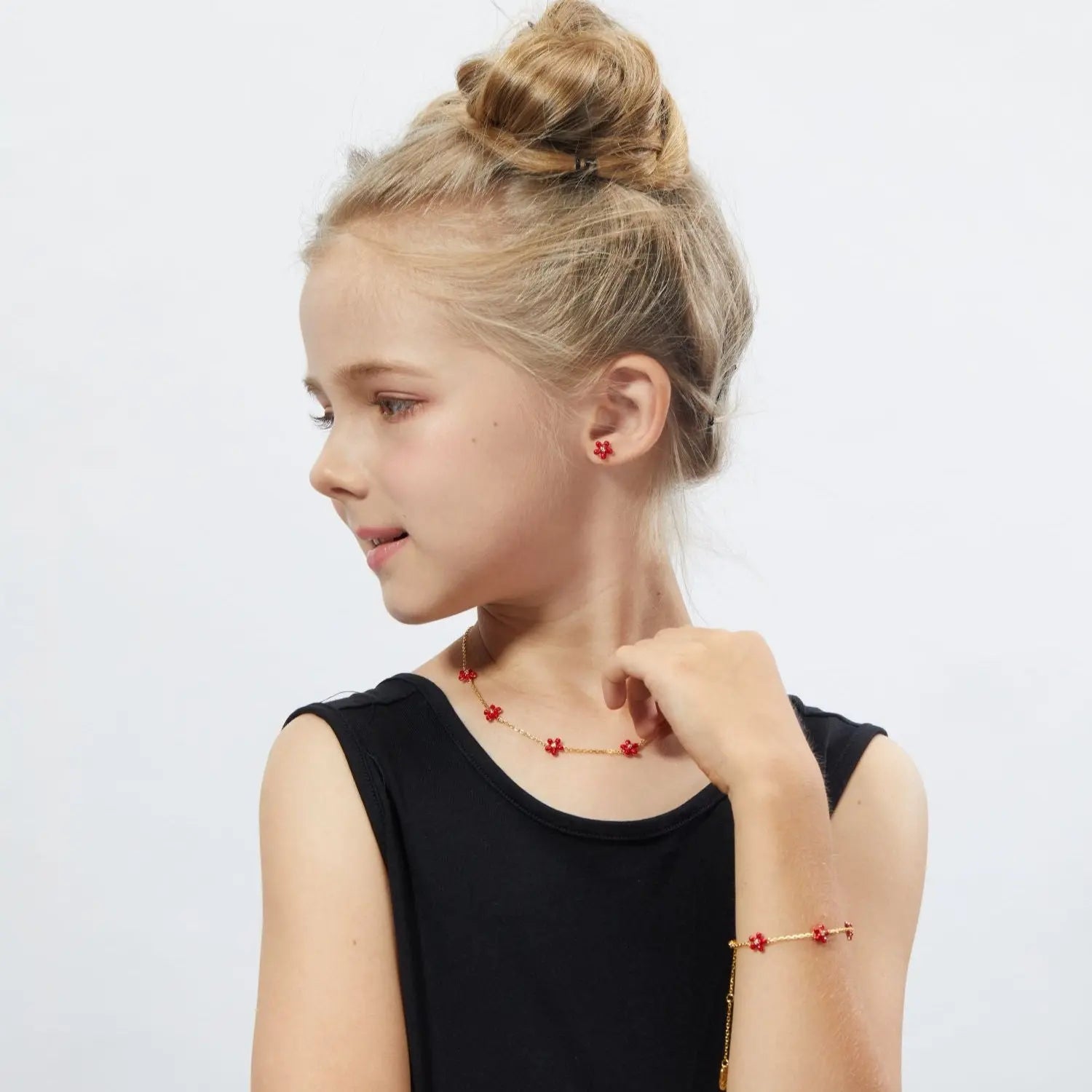 Petit Rosie Earrings in Red Anna Zuckerman
