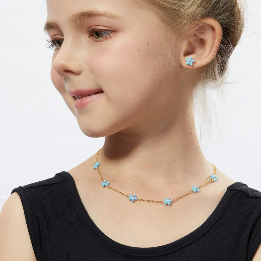 Petit Rosie Earrings in Sky Blue Anna Zuckerman