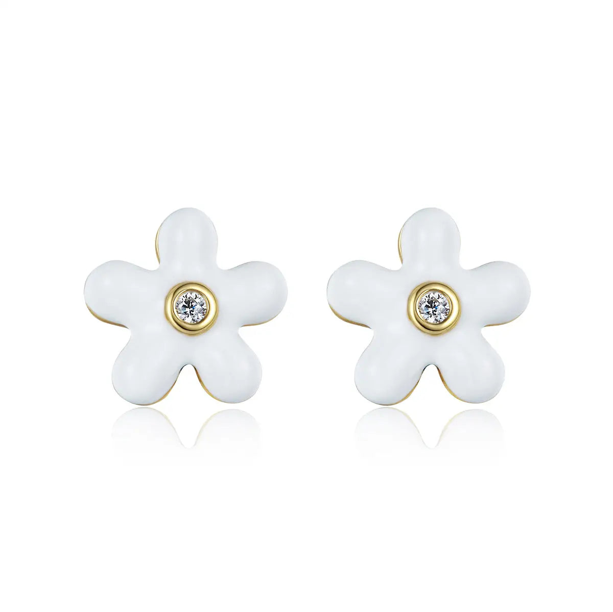 Petit Rosie Earrings in White Anna Zuckerman