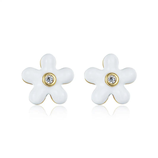 Petit Rosie Earrings in White Anna Zuckerman