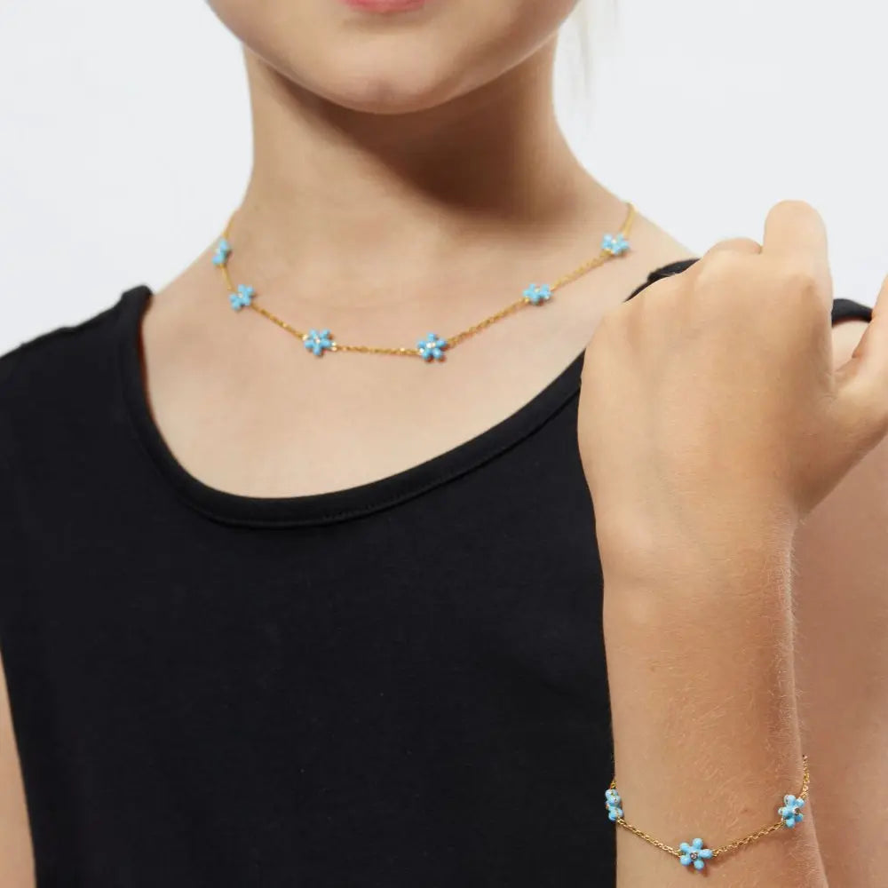 Petit Rosie Sky Blue Necklace Anna Zuckerman