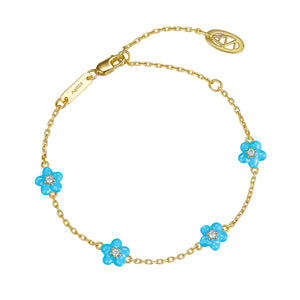 Petit Sky Blue Daisy Bracelet Anna Zuckerman