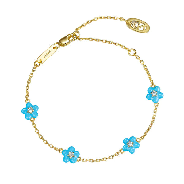 Petit Sky Blue Daisy Bracelet | Anna Zuckerman