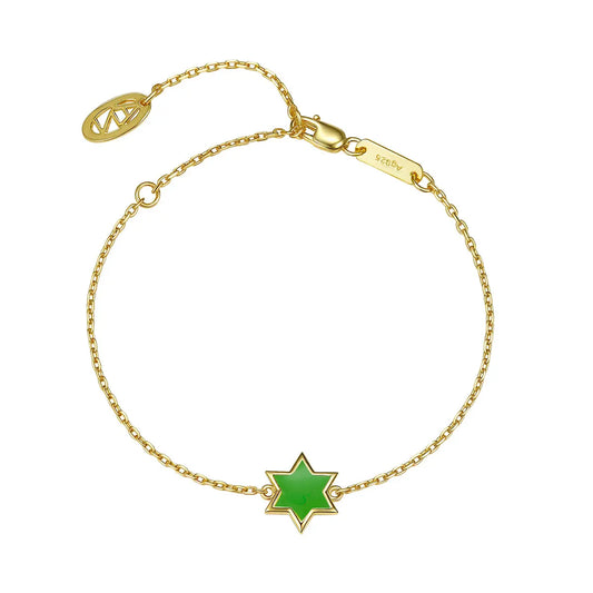 Petit Star of David Bracelet in Green Anna Zuckerman