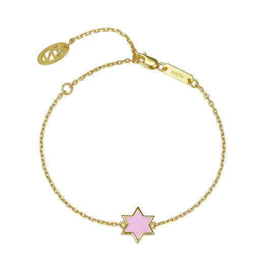 Petit Star of David Bracelet in Pink Anna Zuckerman