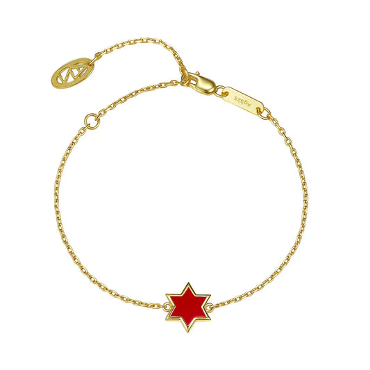 Petit Star of David Bracelet in Red Anna Zuckerman
