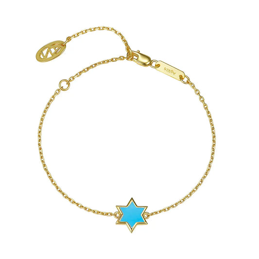 Petit Star of David Bracelet in Sky Blue Anna Zuckerman