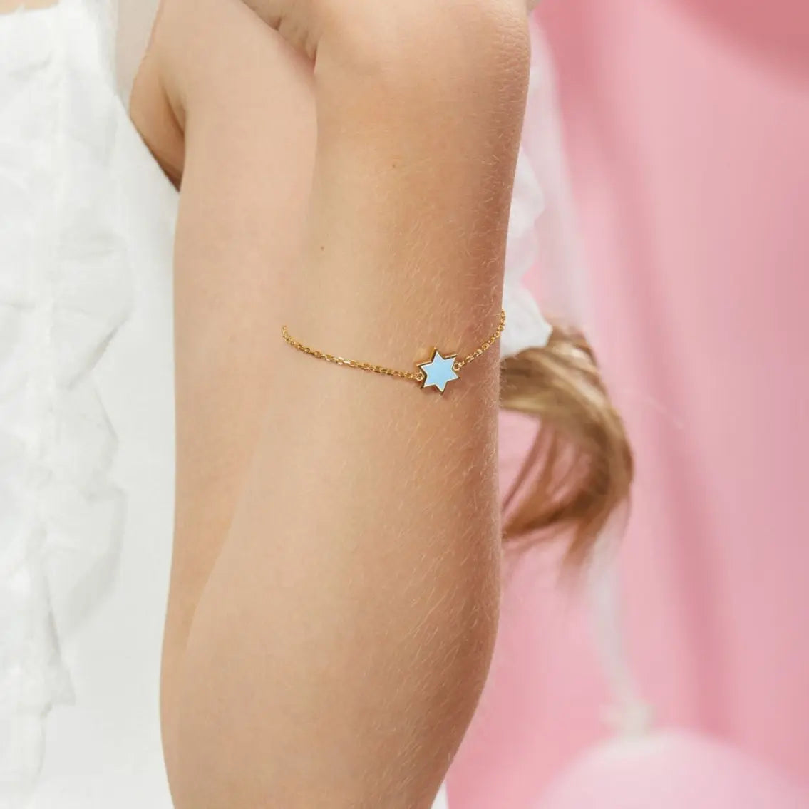 Petit Star of David Bracelet in Sky Blue Anna Zuckerman