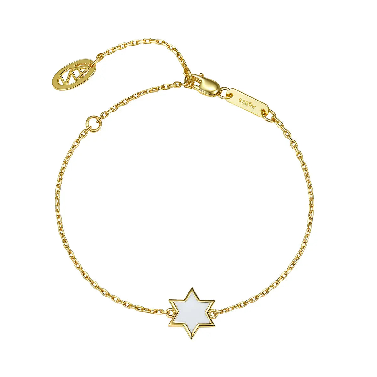 Petit Star of David Bracelet in White Anna Zuckerman
