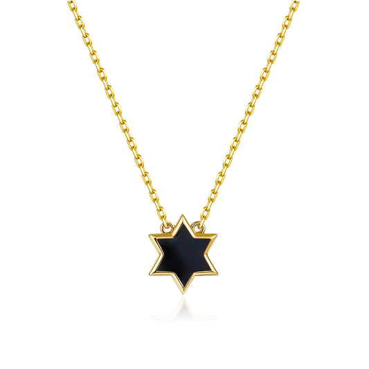 Petit Star of David Necklace in Black Anna Zuckerman