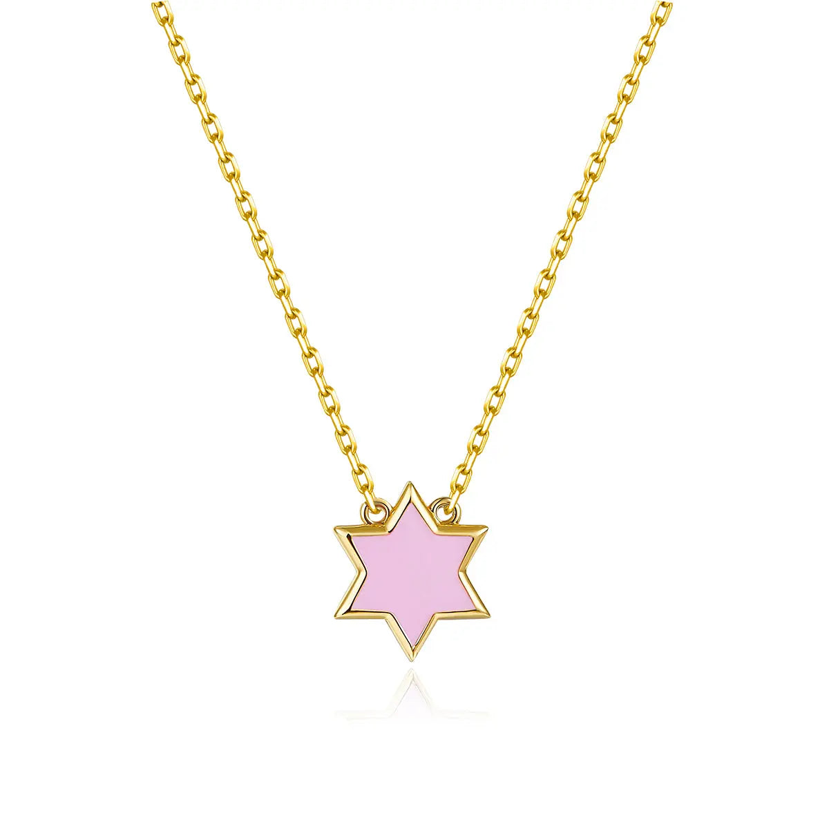 Petit Star of David Necklace in Pink Anna Zuckerman