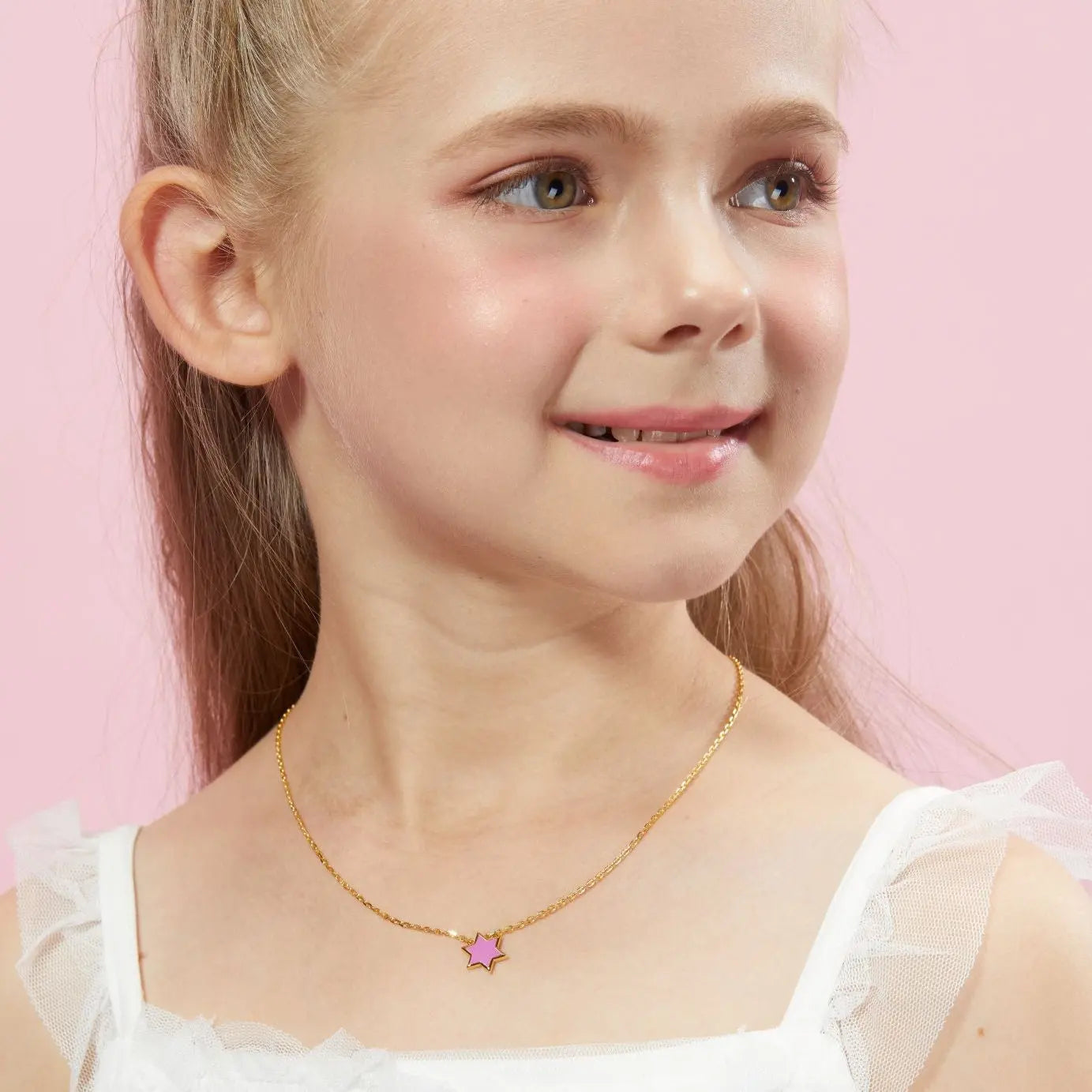 Petit Star of David Necklace in Rose Anna Zuckerman
