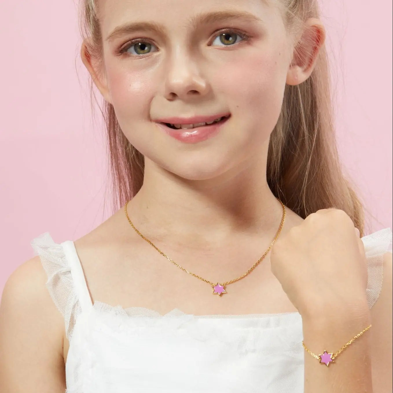 Petit Star of David Necklace in Rose Anna Zuckerman