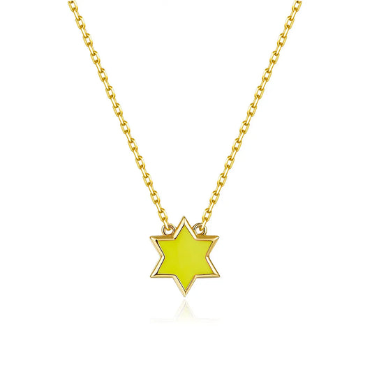 Petit Star of David Necklace in Yellow Anna Zuckerman