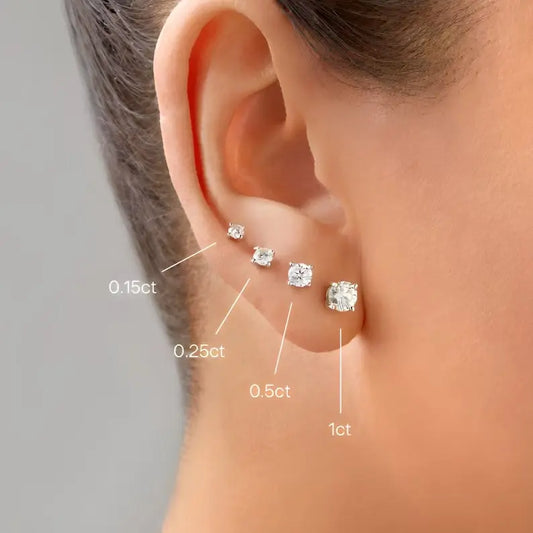 Petite Diamond Crystalline 6 Prong Studs - Anna Zuckerman