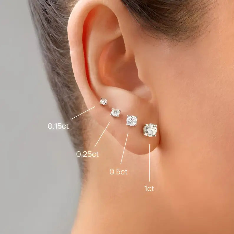 Petite Diamond Crystalline 6 Prong Studs - Anna Zuckerman