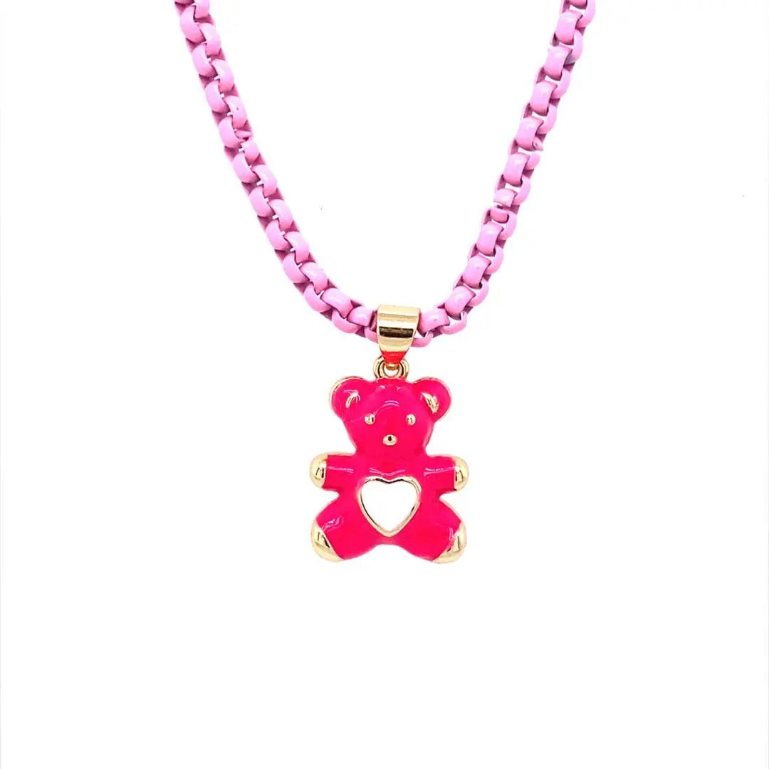 Petite Enamel Bear Necklace - Anna Zuckerman Necklaces