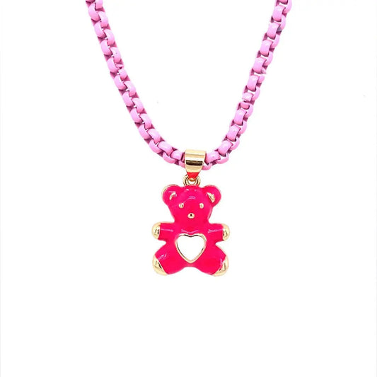 Petite Enamel Bear Necklace - Anna Zuckerman Necklaces