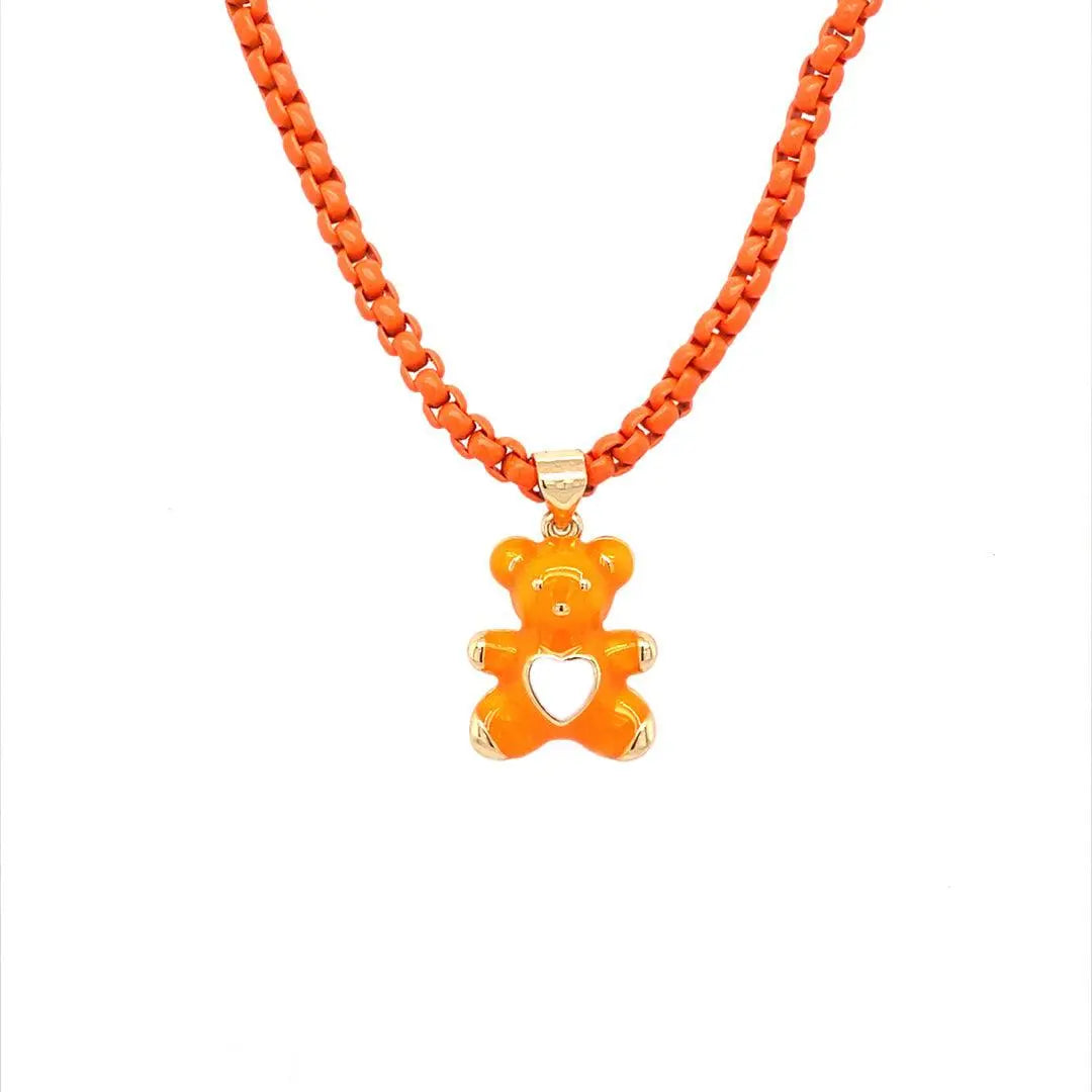 Petite Enamel Bear Necklace - Anna Zuckerman Necklaces