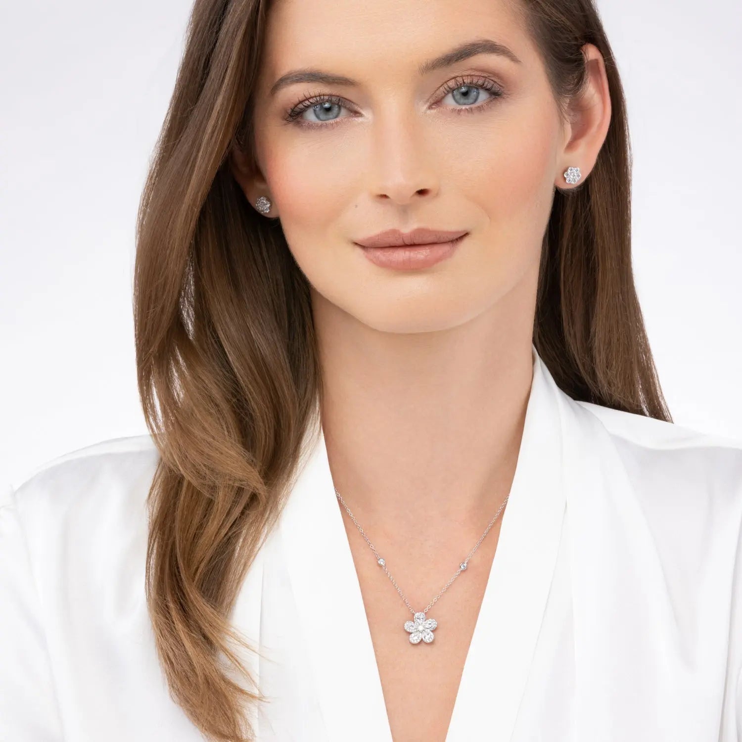 Petite Fleur Diamond Crystalline Studs - Anna Zuckerman