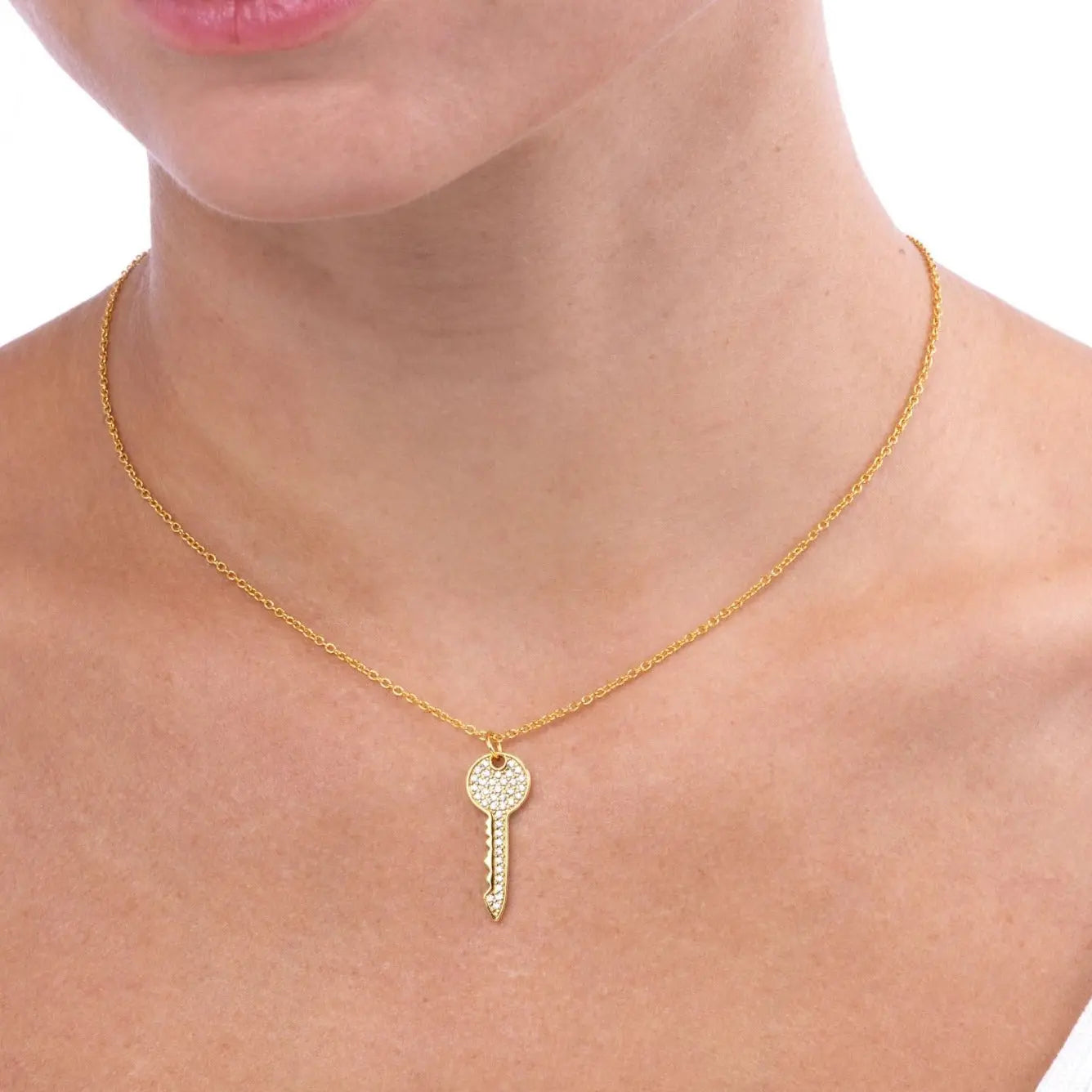 Petite Key Necklace - Anna Zuckerman