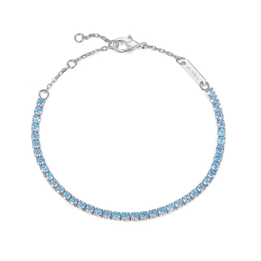 Petite Tennis Bracelet in Aqua Blue Anna Zuckerman