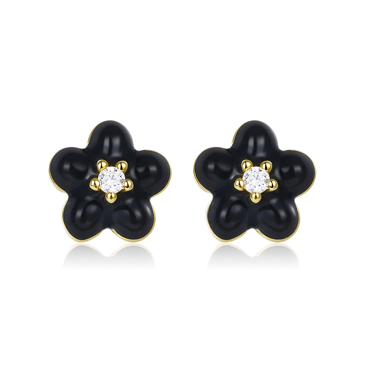 Petit Daisy Noir Earrings
