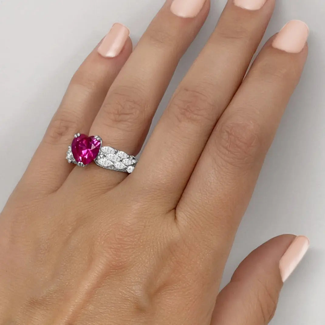Pink Sapphire Heart Ring Anna Zuckerman