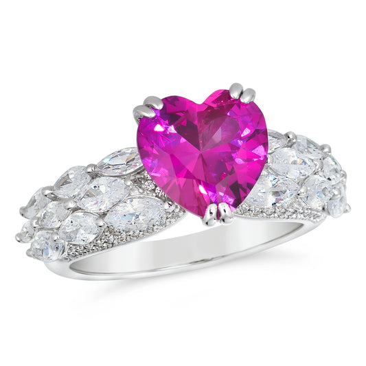 Pink Sapphire Heart Ring