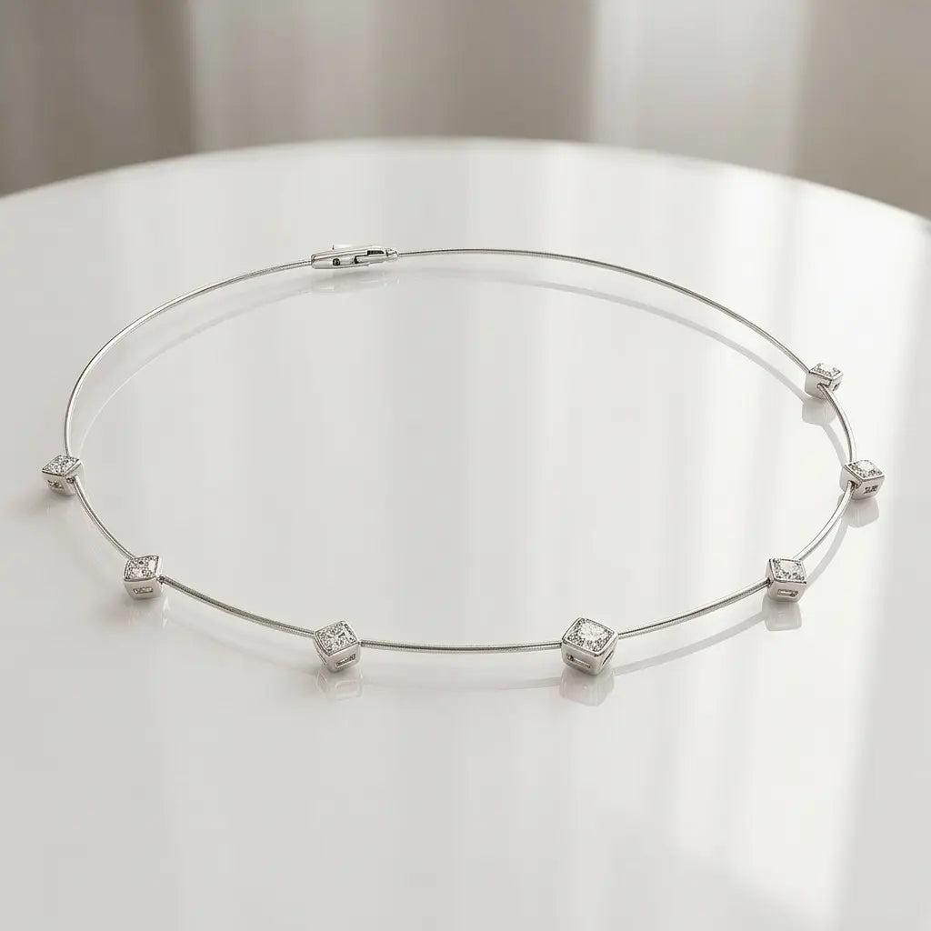 Platinum Drops Choker