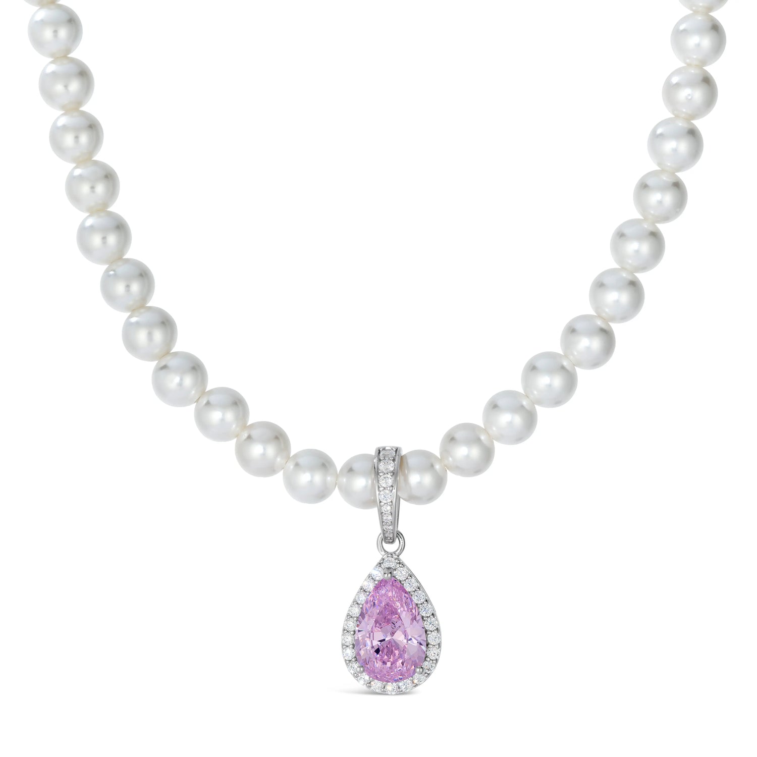 Princess Di Pearl Necklace in Argyle Pink Anna Zuckerman