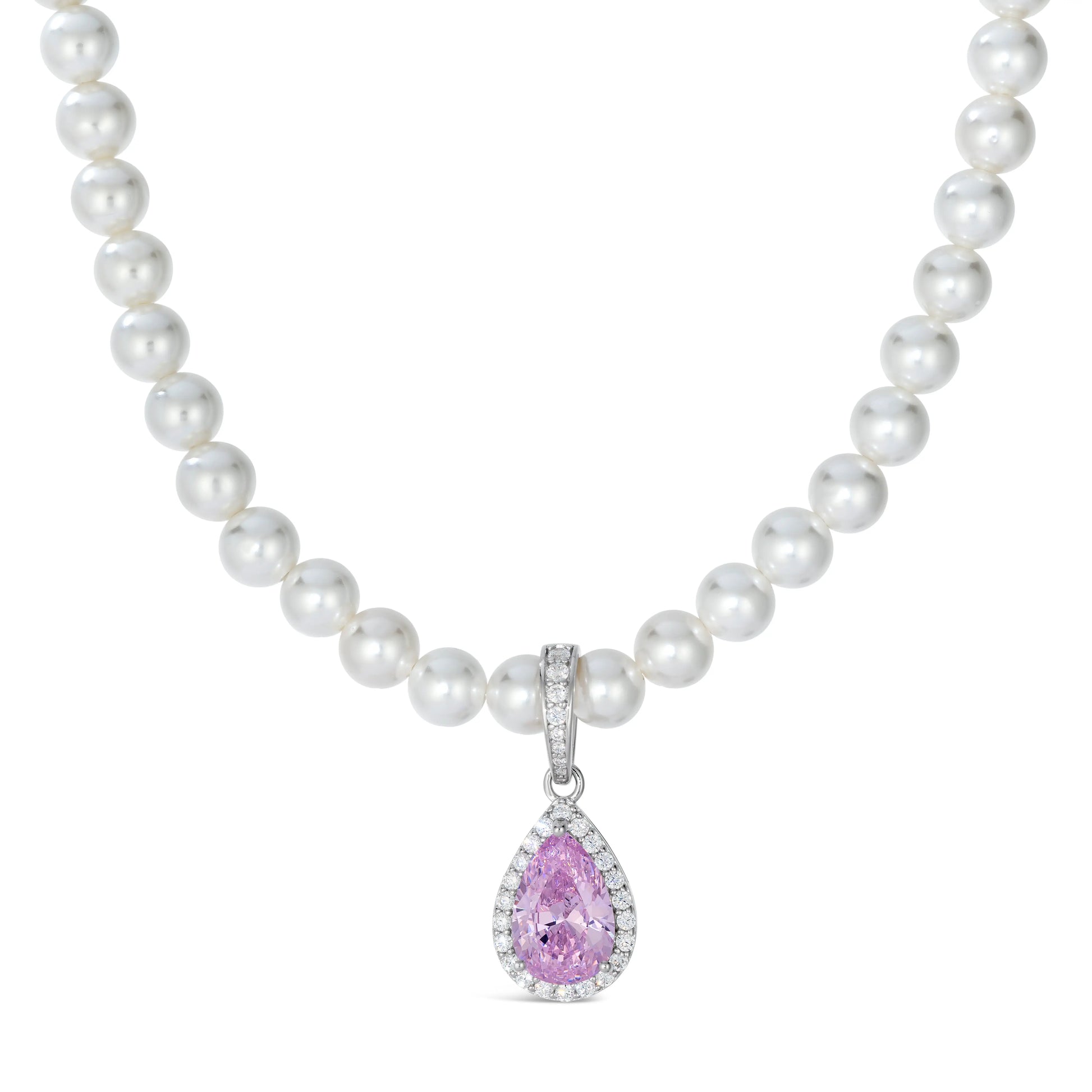 Princess Di Pearl Necklace in Argyle Pink Anna Zuckerman