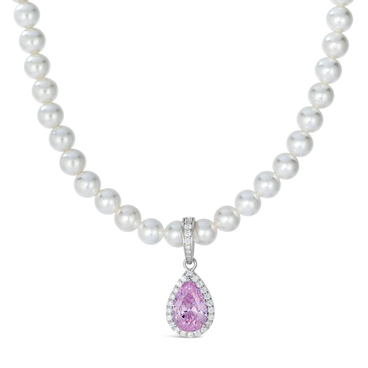 Princess Di Pearl Necklace in Argyle Pink Anna Zuckerman