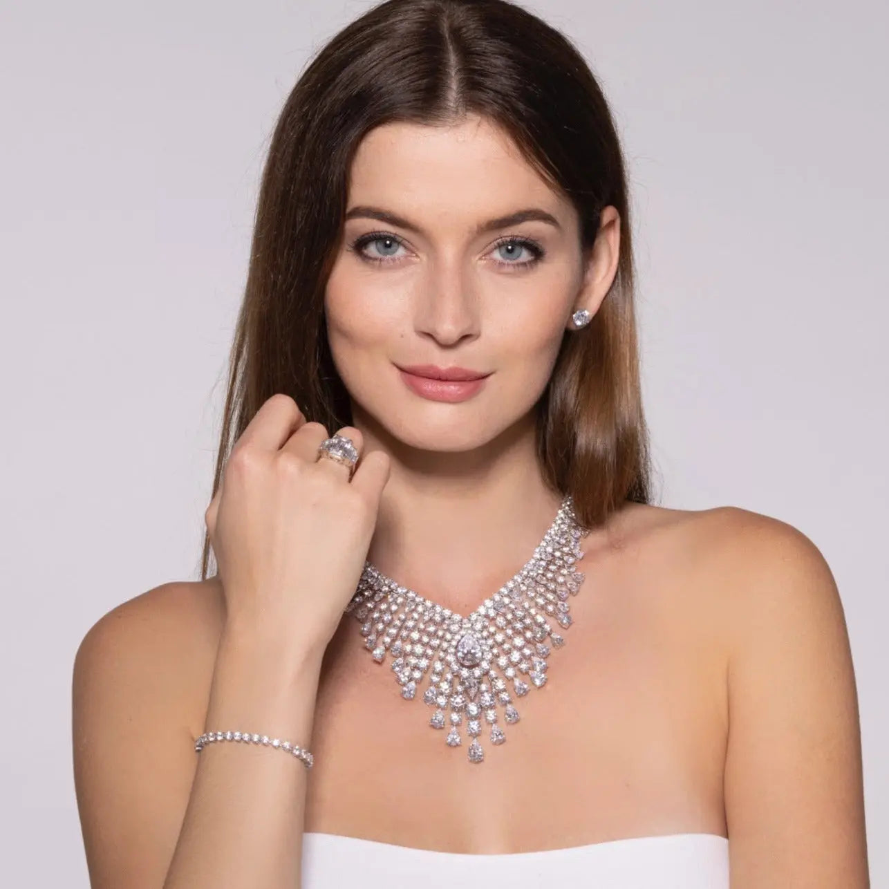Queen Bee Diamond Crystalline Statement Necklace - Anna Zuckerman